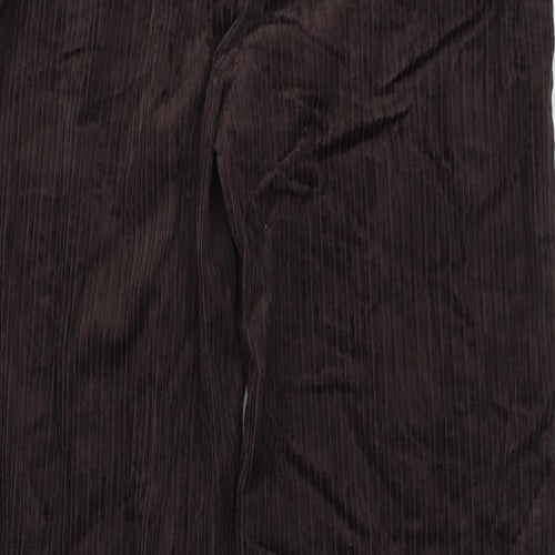Marks and Spencer Womens Brown Cotton Trousers Size 18 L30.5 in Regular Button