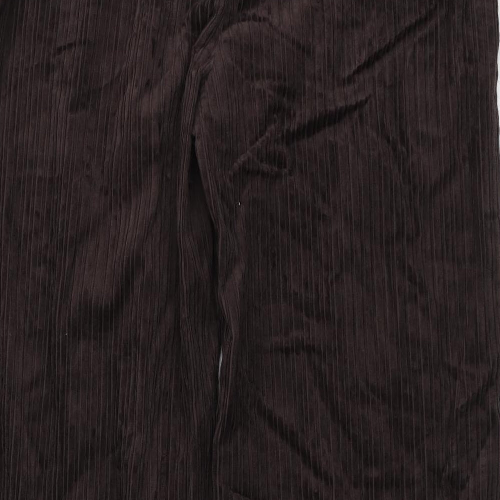 Marks and Spencer Womens Brown Cotton Trousers Size 18 L30.5 in Regular Button