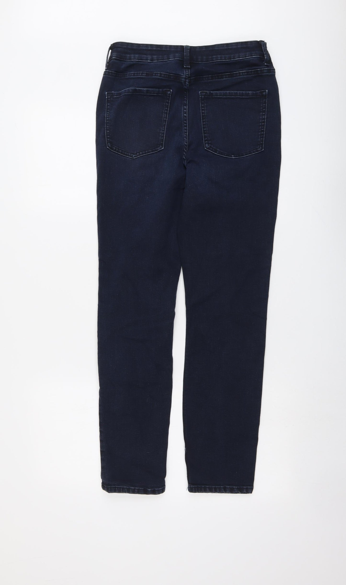 Marks and Spencer Womens Blue Cotton Skinny Jeans Size 10 L28 in Regular Button