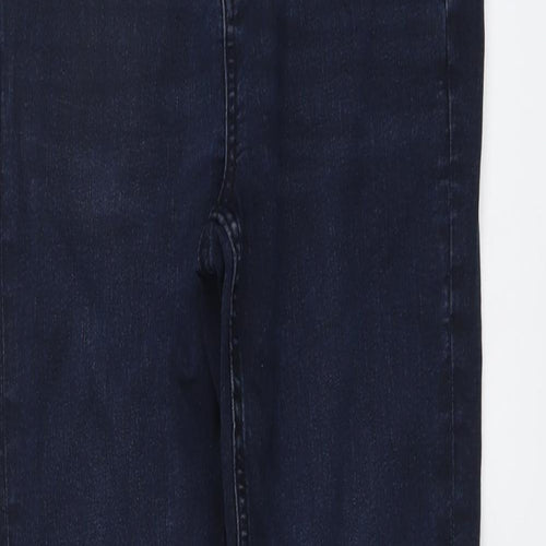 Marks and Spencer Womens Blue Cotton Skinny Jeans Size 10 L28 in Regular Button