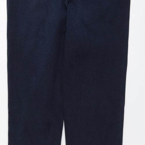 Marks and Spencer Womens Blue Cotton Skinny Jeans Size 10 L28 in Regular Button