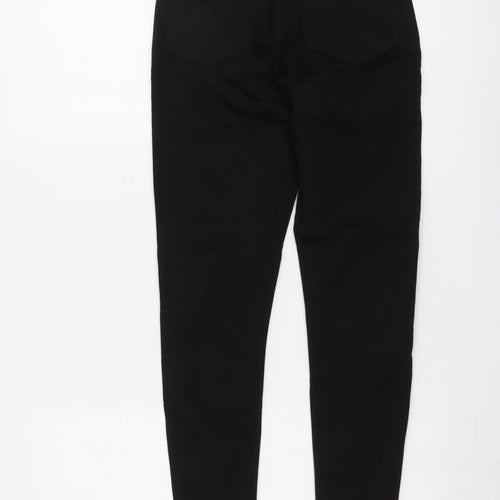 Topshop Womens Black Cotton Skinny Jeans Size 25 in L26 in Regular Button