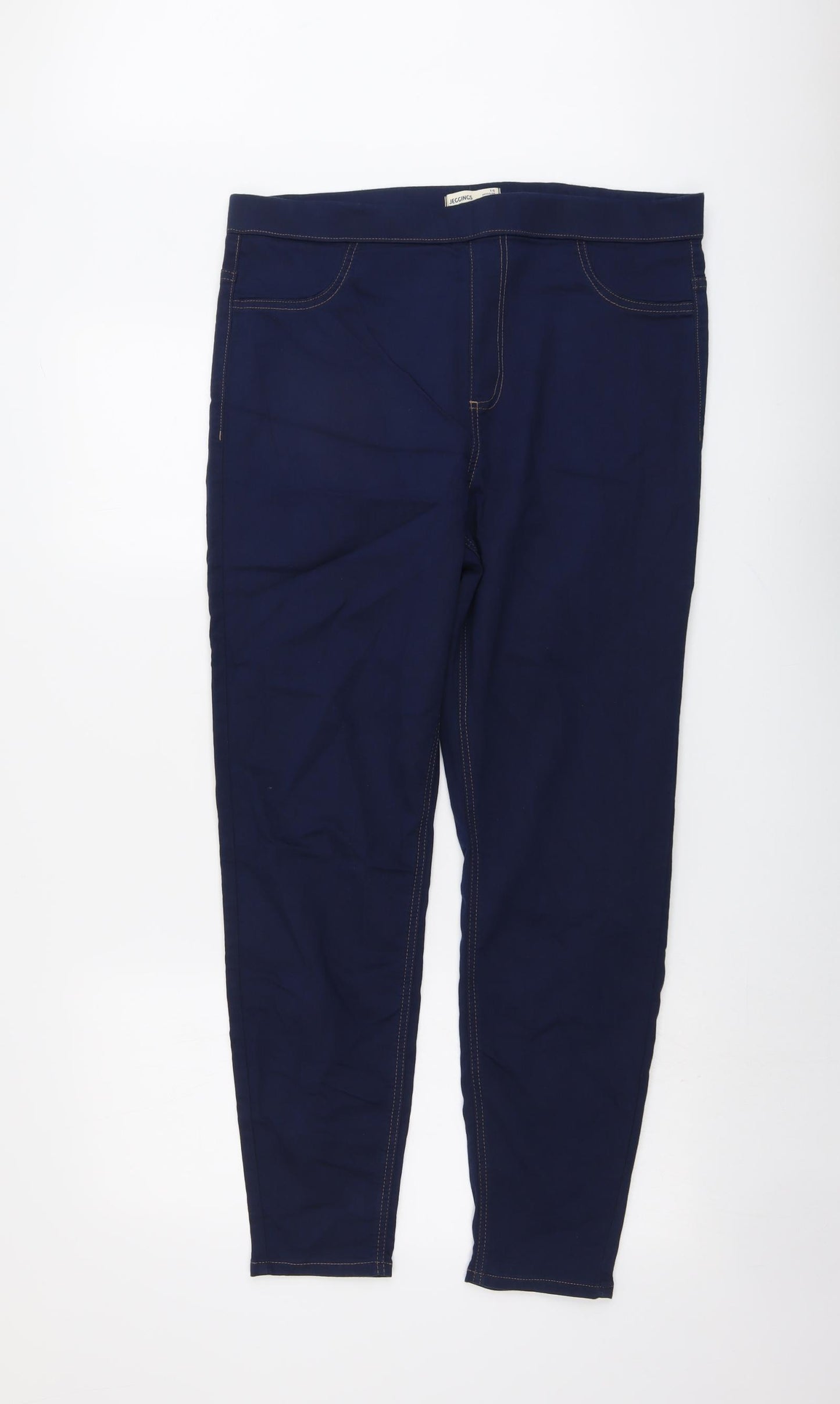 Marks and Spencer Womens Blue Cotton Jegging Jeans Size 16 L27 in Regular