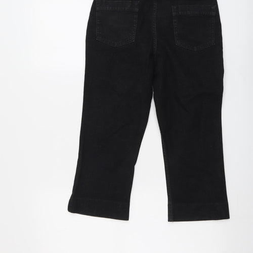 Marks and Spencer Womens Black Cotton Straight Jeans Size 10 L20 in Regular Button