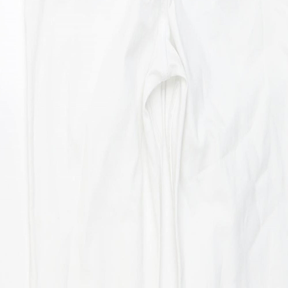 Marks and Spencer Womens White Cotton Skinny Jeans Size 14 L28 in Slim Button