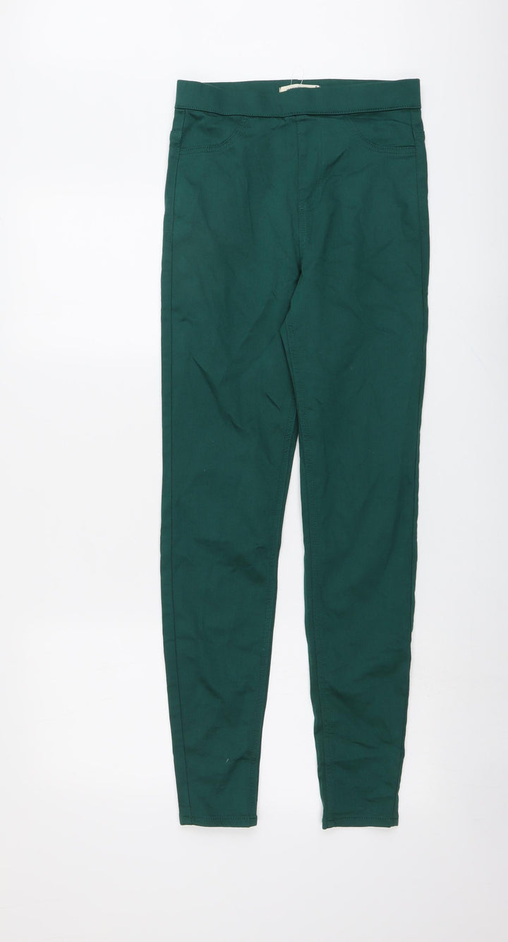 Marks and Spencer Womens Green Cotton Skinny Jeans Size 8 L29 in Regular