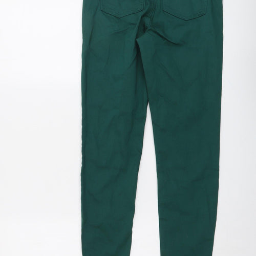 Marks and Spencer Womens Green Cotton Skinny Jeans Size 8 L29 in Regular