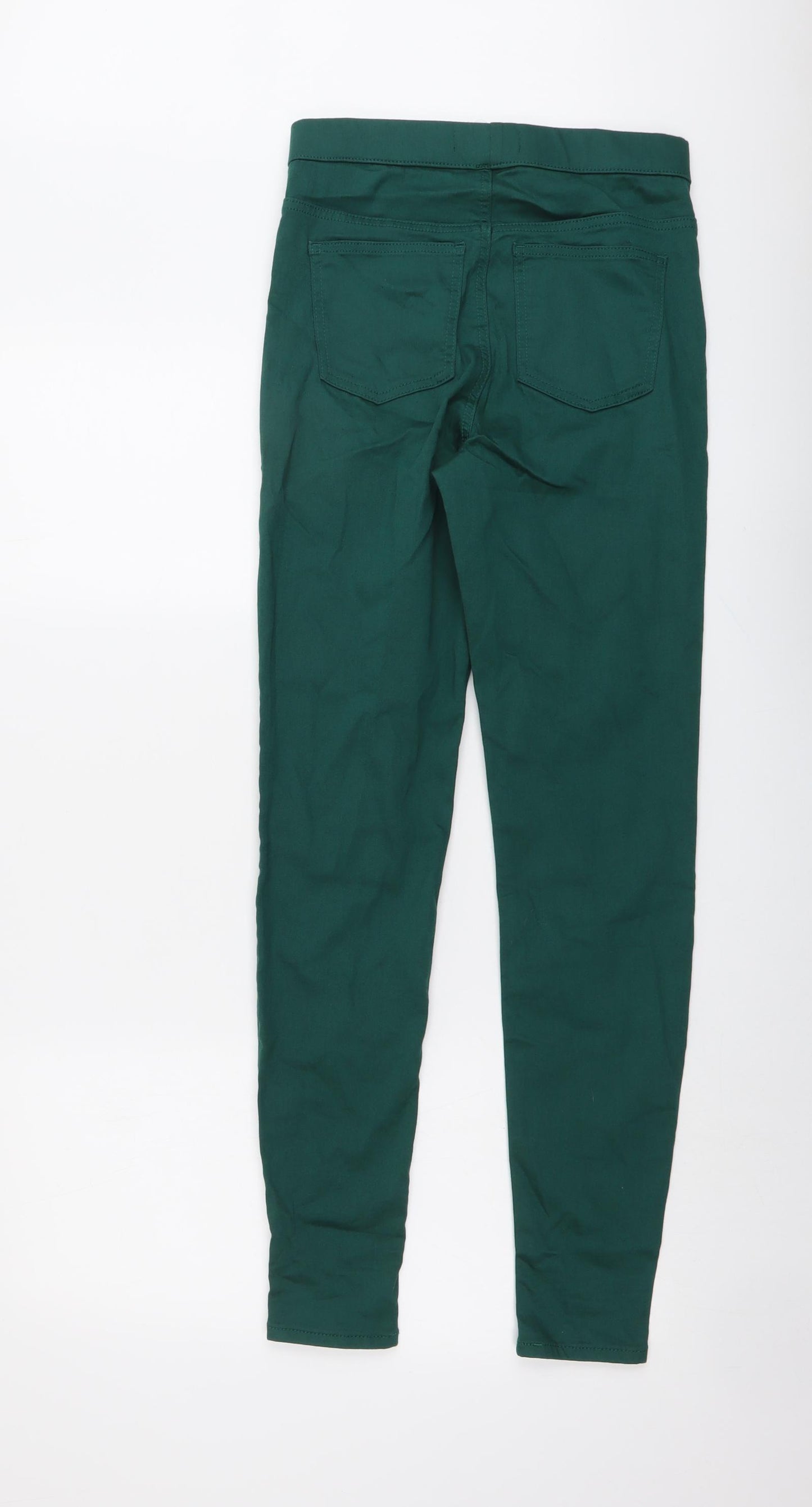 Marks and Spencer Womens Green Cotton Skinny Jeans Size 8 L29 in Regular