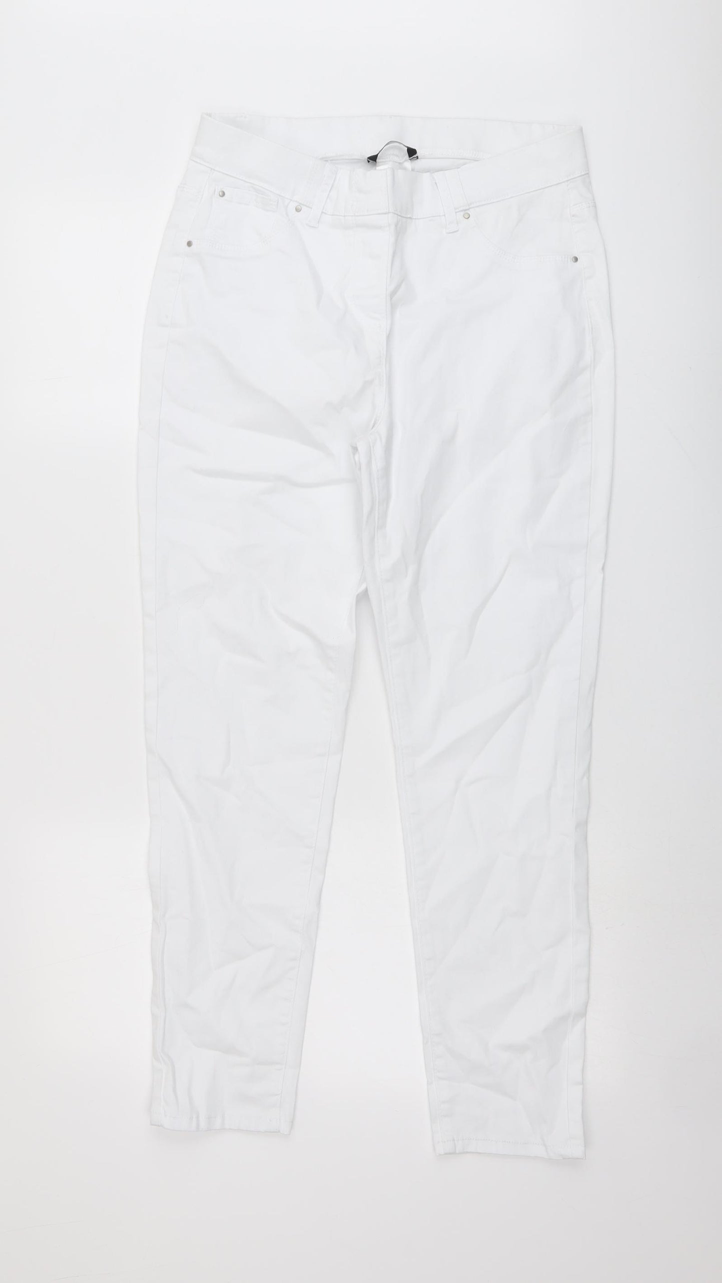 Roman Womens White Cotton Skinny Jeans Size 14 L27 in Regular