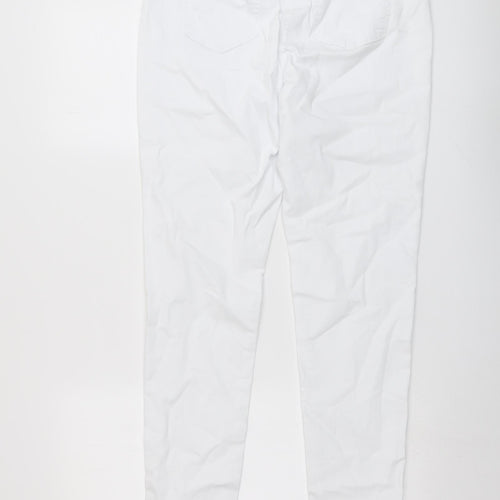 Roman Womens White Cotton Skinny Jeans Size 14 L27 in Regular