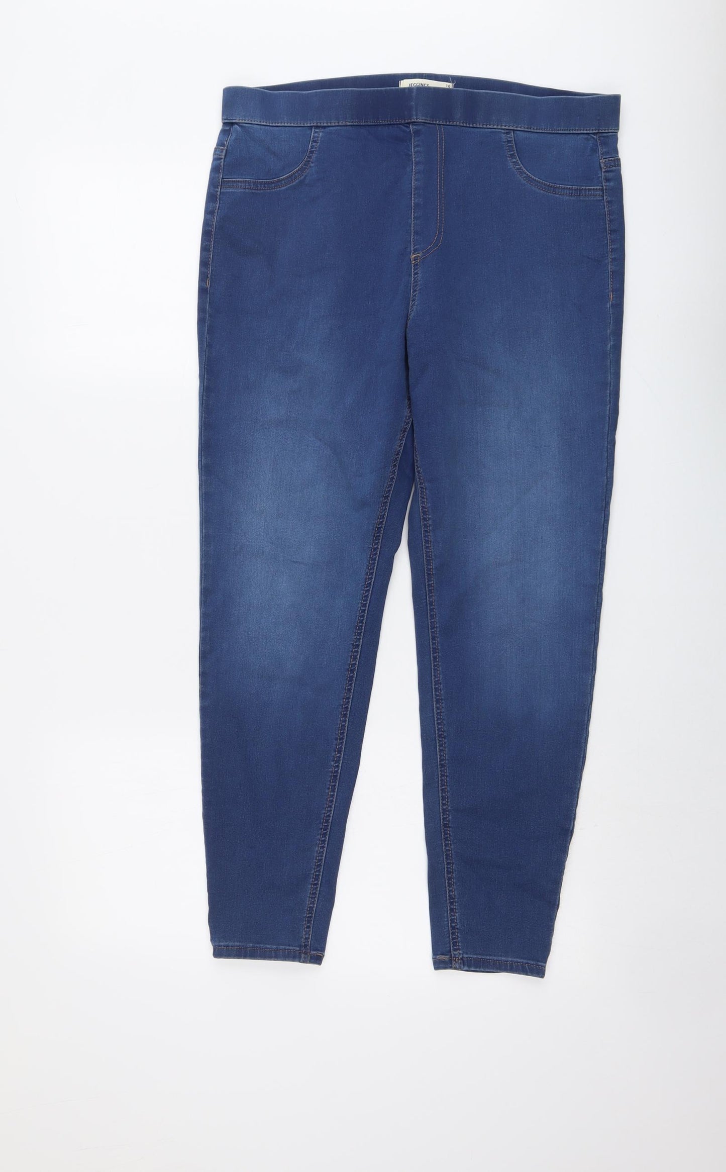 Marks and Spencer Womens Blue Cotton Skinny Jeans Size 16 L26 in Regular
