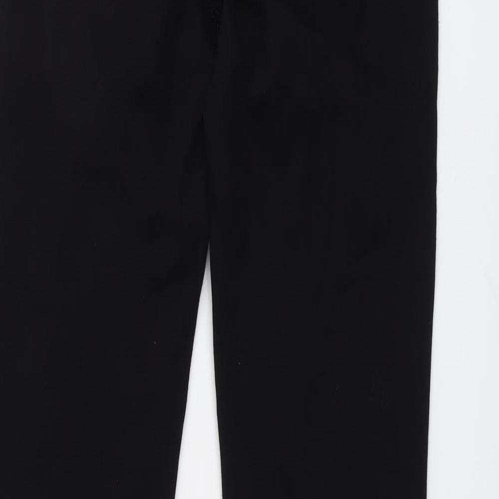 Marks and Spencer Womens Black Cotton Bootcut Jeans Size 8 L33 in Regular Button