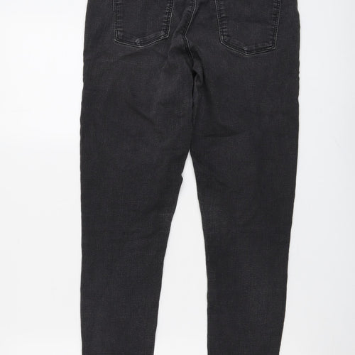 Dorothy Perkins Womens Grey Cotton Skinny Jeans Size 10 L28 in Regular Button