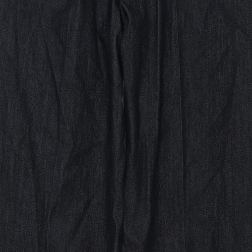 Marks and Spencer Womens Blue Cotton Wide-Leg Jeans Size 12 L31 in Regular Button