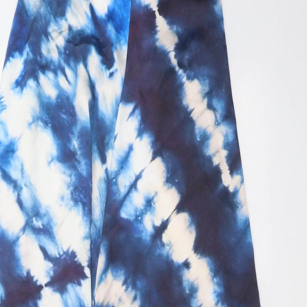 Zara Womens Blue Tie Dye Polyester Maxi Size XS V-Neck Pullover