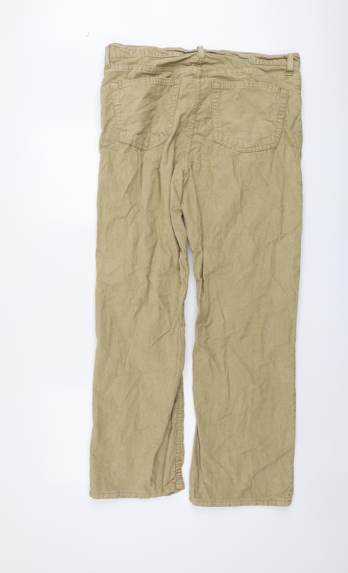 Gap Mens Beige Cotton Trousers Size 34 in L30 in Regular Button