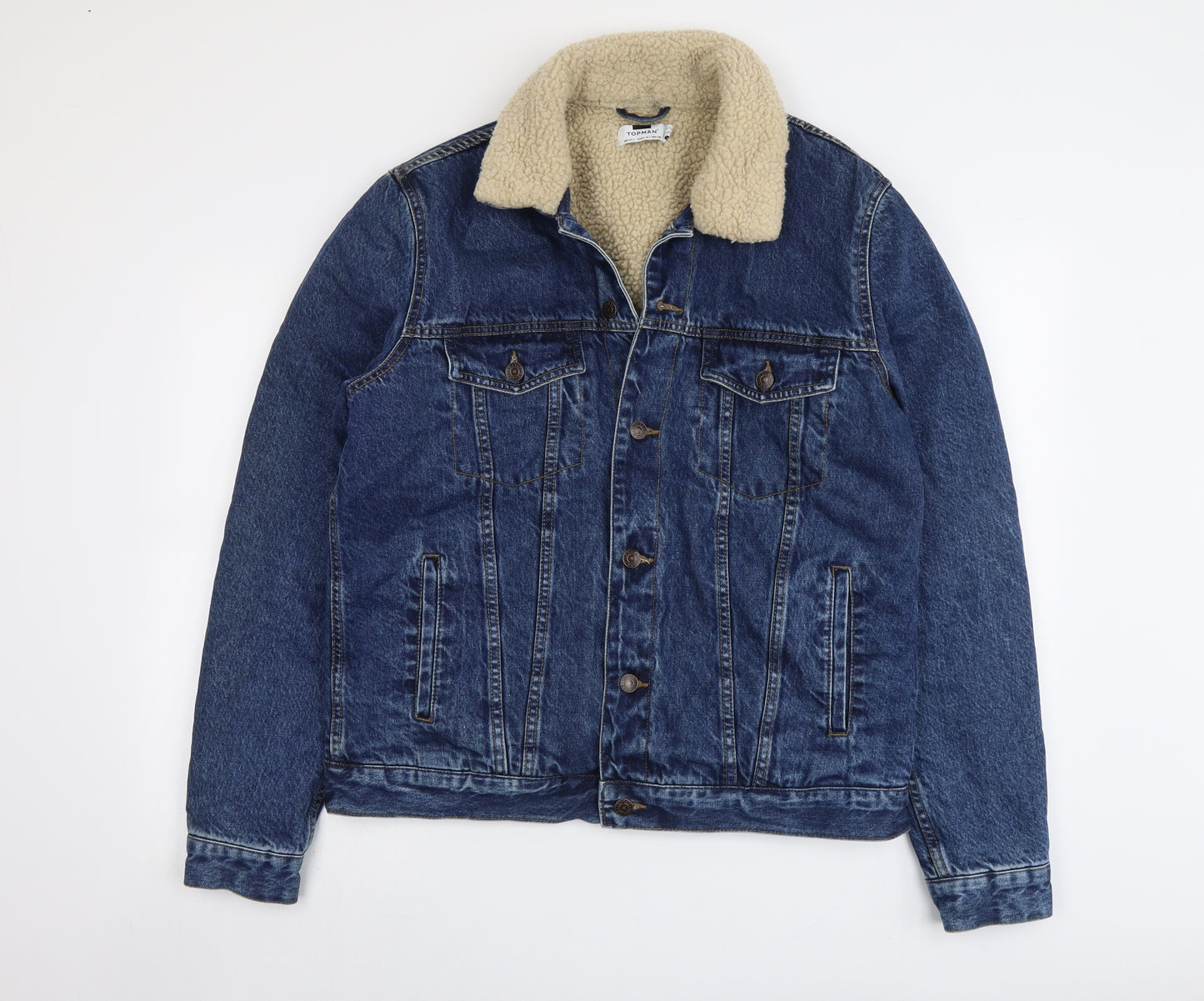 Topman Mens Blue Jacket Size L Button
