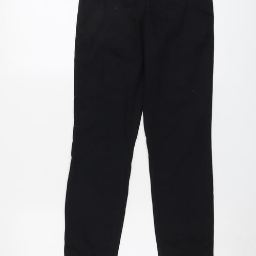 H&M Womens Black Cotton Trousers Size 6 L27 in Regular Zip