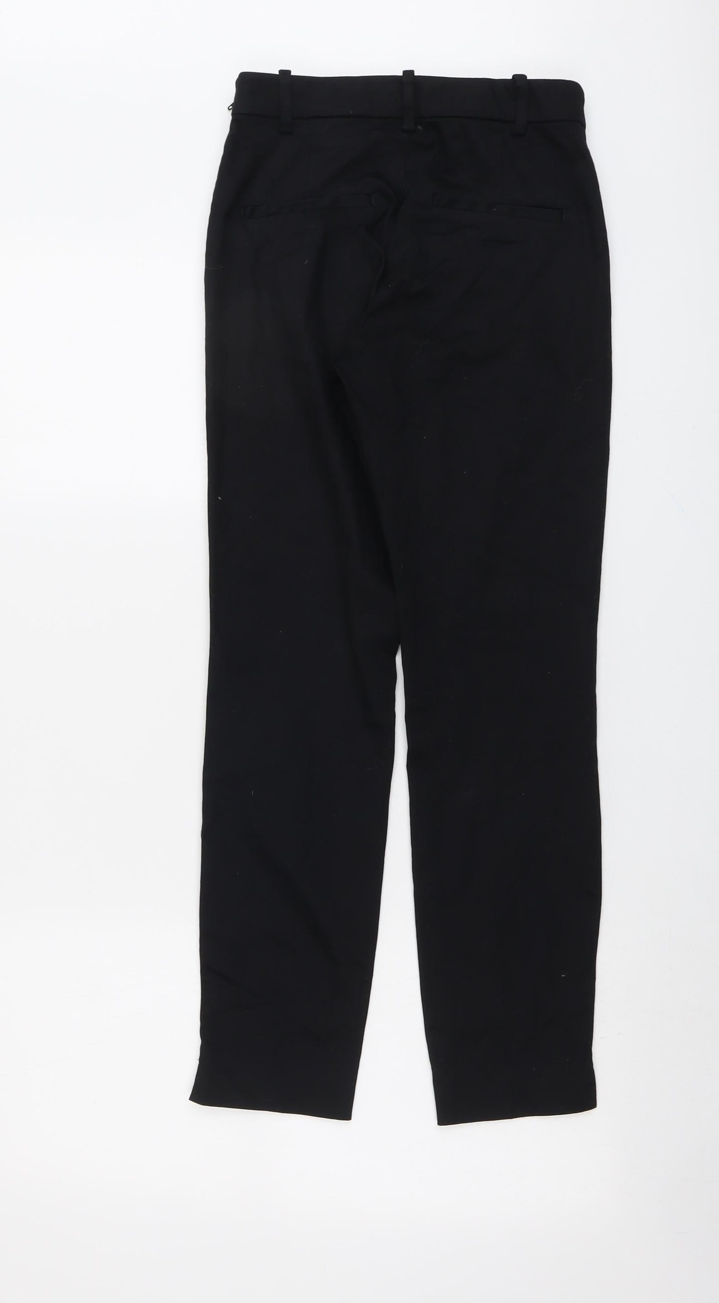 H&M Womens Black Cotton Trousers Size 6 L27 in Regular Zip
