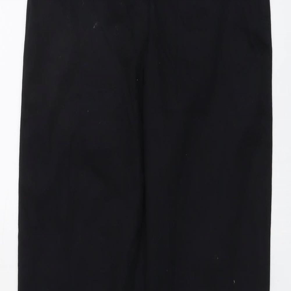 H&M Womens Black Cotton Trousers Size 6 L27 in Regular Zip