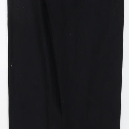 H&M Womens Black Cotton Trousers Size 6 L27 in Regular Zip