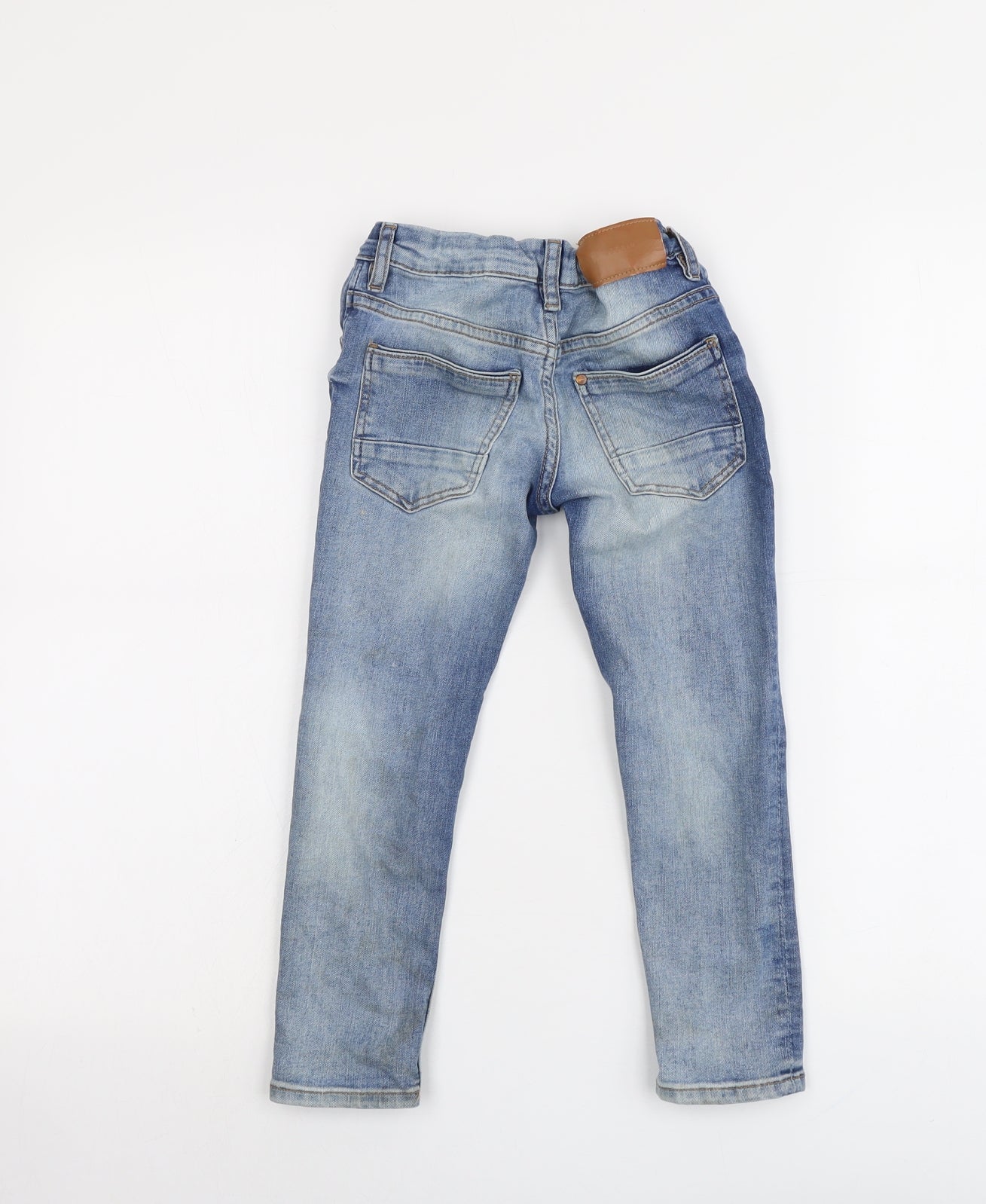 H&M Boys Blue Cotton Skinny Jeans Size 4-5 Years Regular Snap