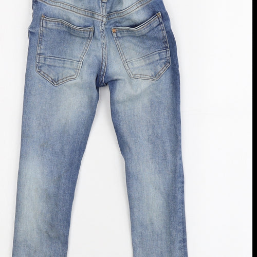 H&M Boys Blue Cotton Skinny Jeans Size 4-5 Years Regular Snap