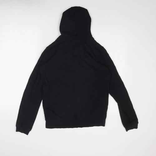 Marks and Spencer Boys Black Cotton Full Zip Hoodie Size 15 Years Zip