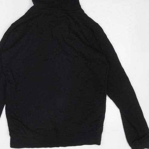 Marks and Spencer Boys Black Cotton Full Zip Hoodie Size 15 Years Zip