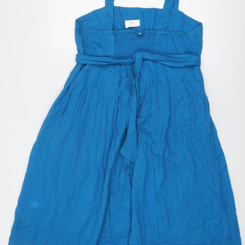 Ethel Austin Womens Blue Polyester Tank Dress Size 14 Square Neck Pullover