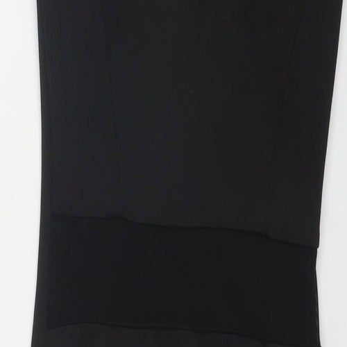 Miss Selfridge Womens Black Polyester Slip Dress Size 8 Scoop Neck Pullover