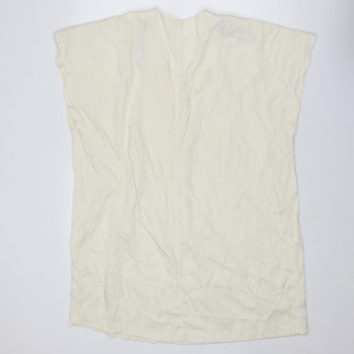 H&M Womens Ivory Polyester Trapeze & Swing Size XS V-Neck Pullover