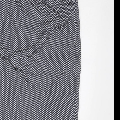 NEXT Womens Blue Geometric Polyester Straight & Pencil Skirt Size 14 Zip