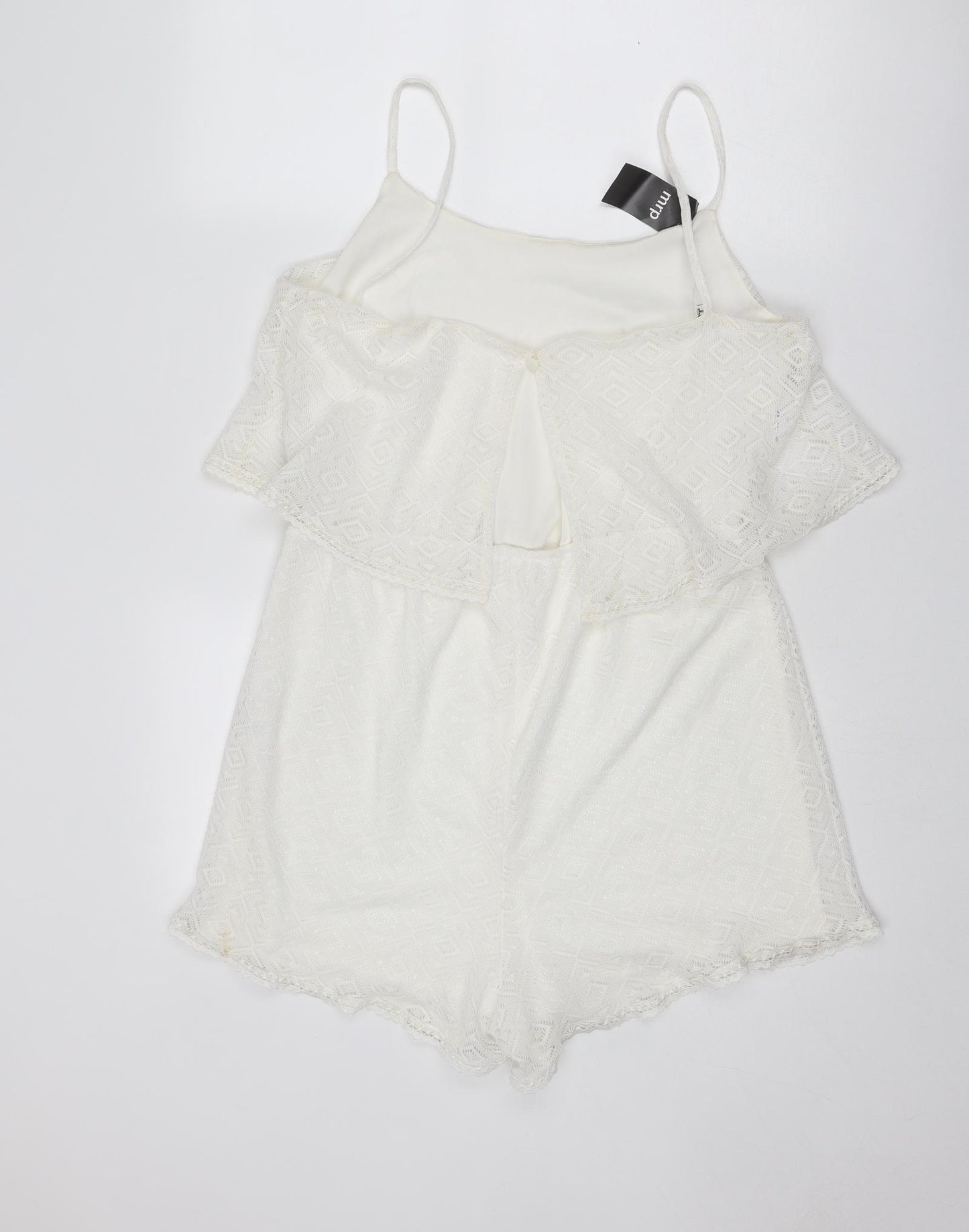 MRP Womens White Polyester Playsuit One-Piece Size 16 Button