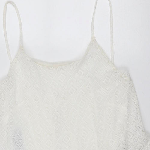 MRP Womens White Polyester Playsuit One-Piece Size 16 Button