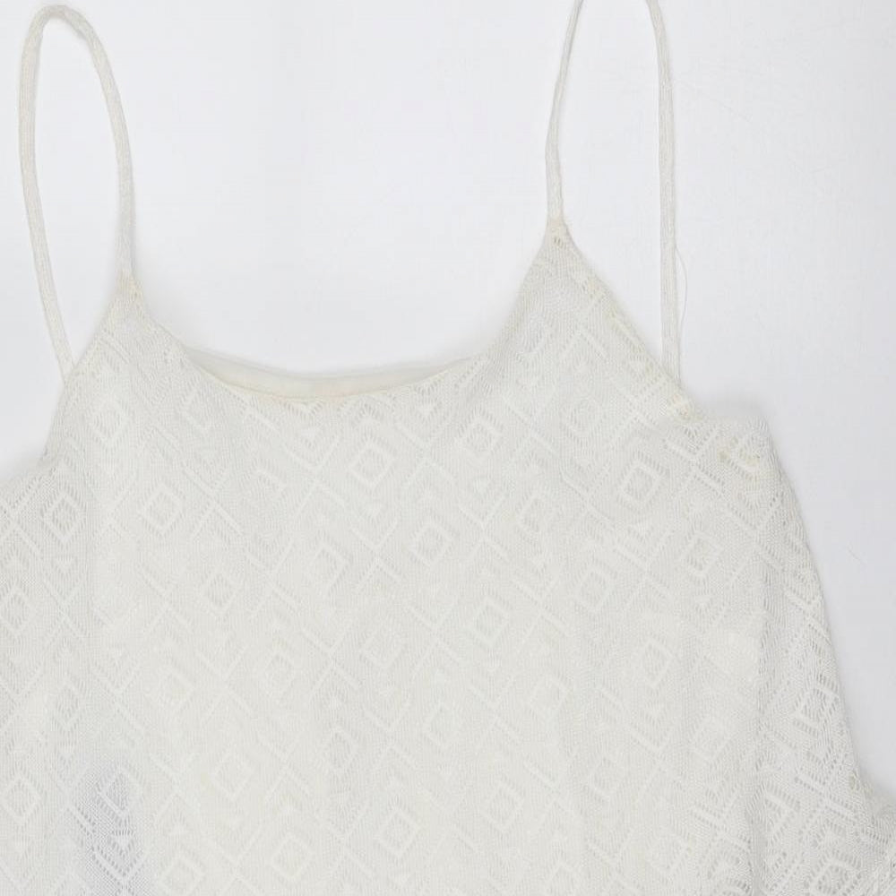 MRP Womens White Polyester Playsuit One-Piece Size 16 Button