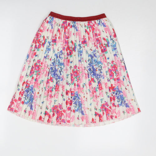 Zara Girls Multicoloured Floral Polyester A-Line Skirt Size 13-14 Years Regular Pull On