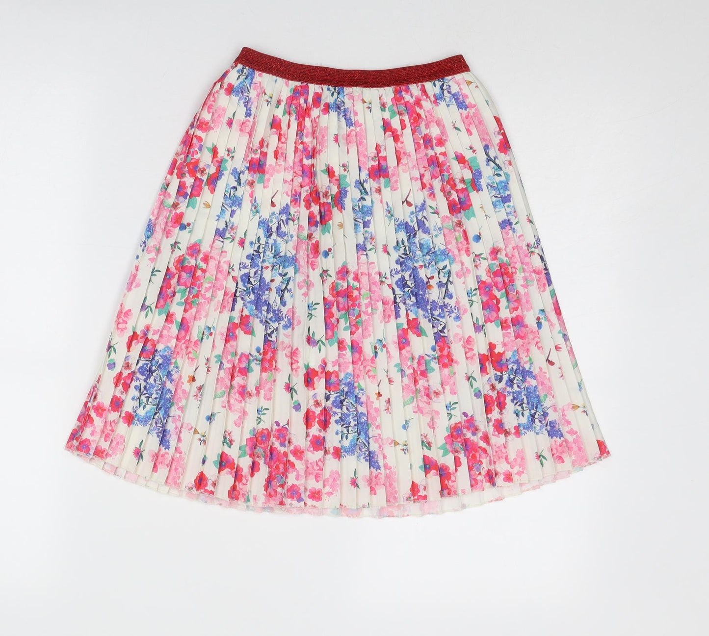 Zara Girls Multicoloured Floral Polyester A-Line Skirt Size 13-14 Years Regular Pull On