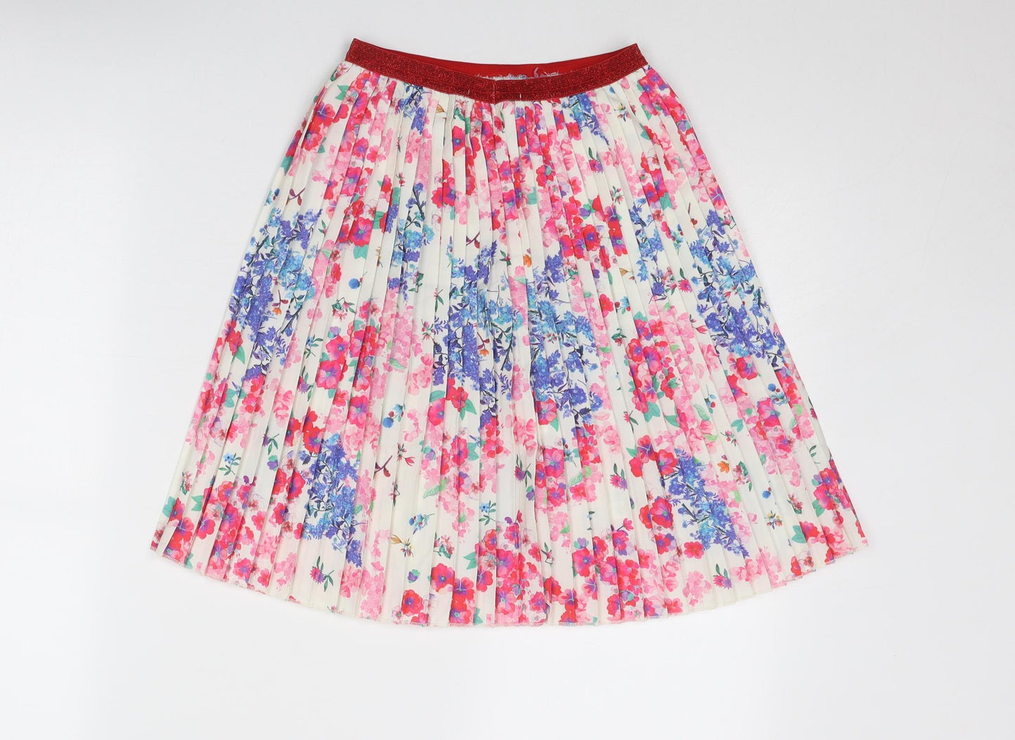 Zara Girls Multicoloured Floral Polyester A-Line Skirt Size 13-14 Years Regular Pull On