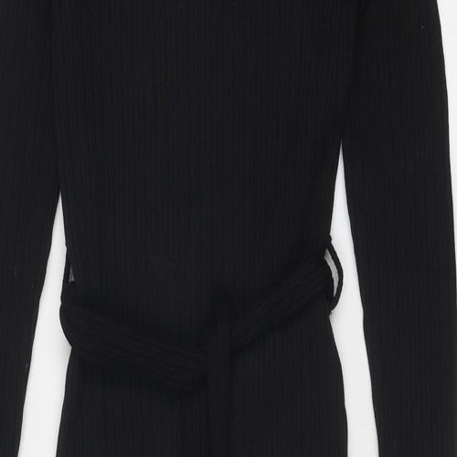 H&M Womens Black Cotton A-Line Size 8 Square Neck Pullover