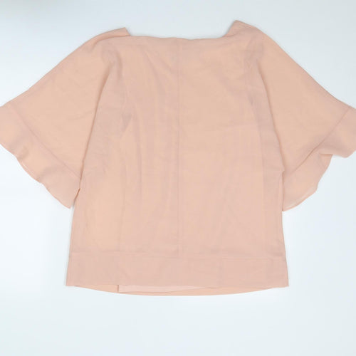 Capsule Womens Pink Polyester Basic Blouse Size 12 Boat Neck