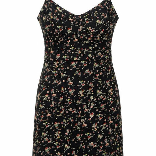 New Look Womens Black Geometric Cotton Tank Dress Size 10 Sweetheart Zip