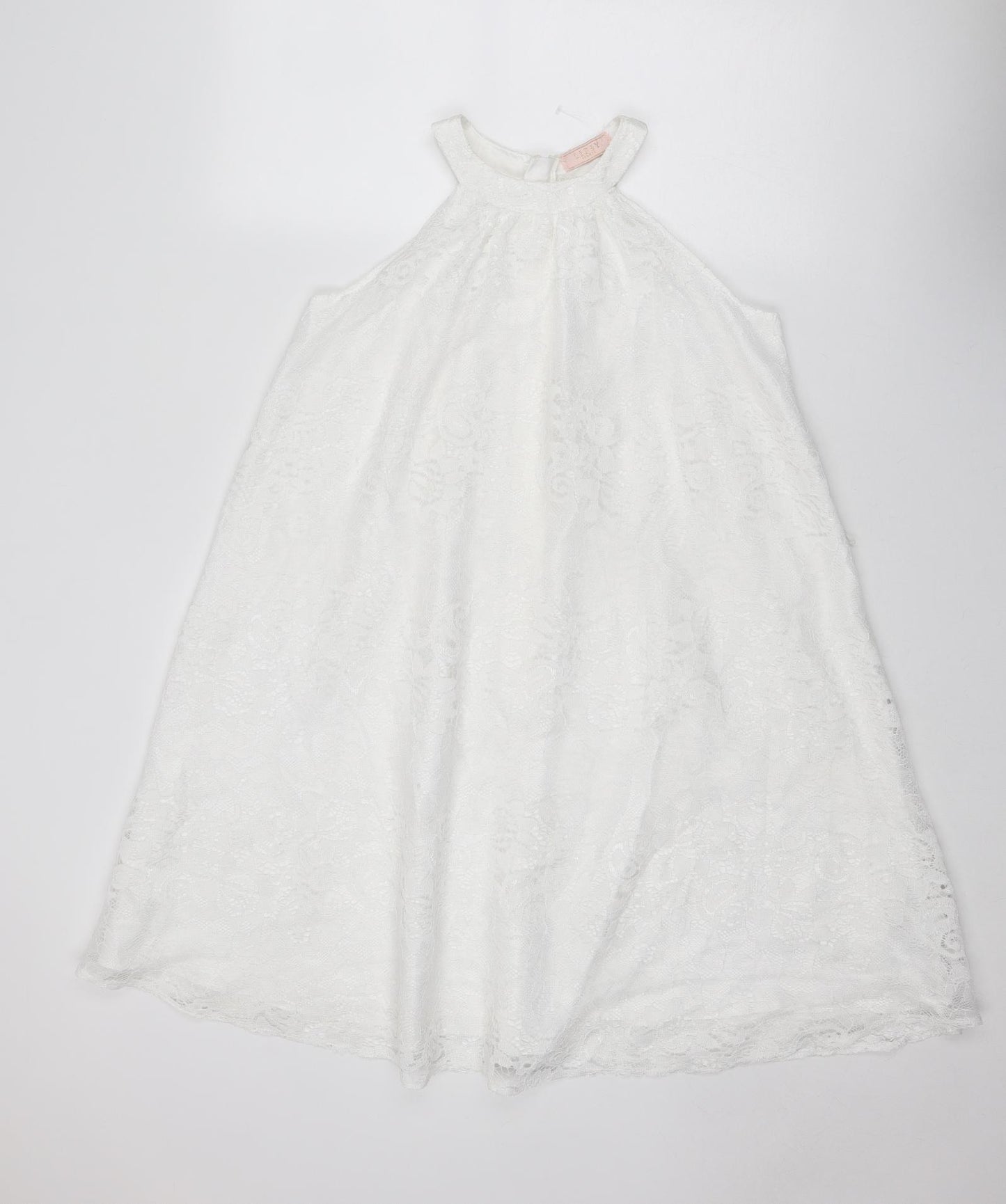 Lipsy Girls White Polyester A-Line Size 13 Years Round Neck Zip