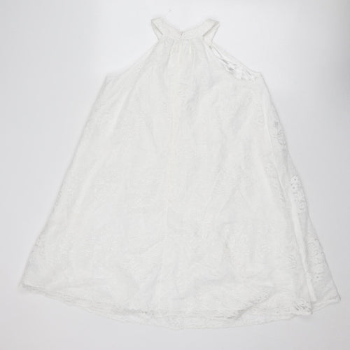 Lipsy Girls White Polyester A-Line Size 13 Years Round Neck Zip
