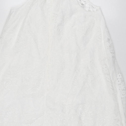 Lipsy Girls White Polyester A-Line Size 13 Years Round Neck Zip