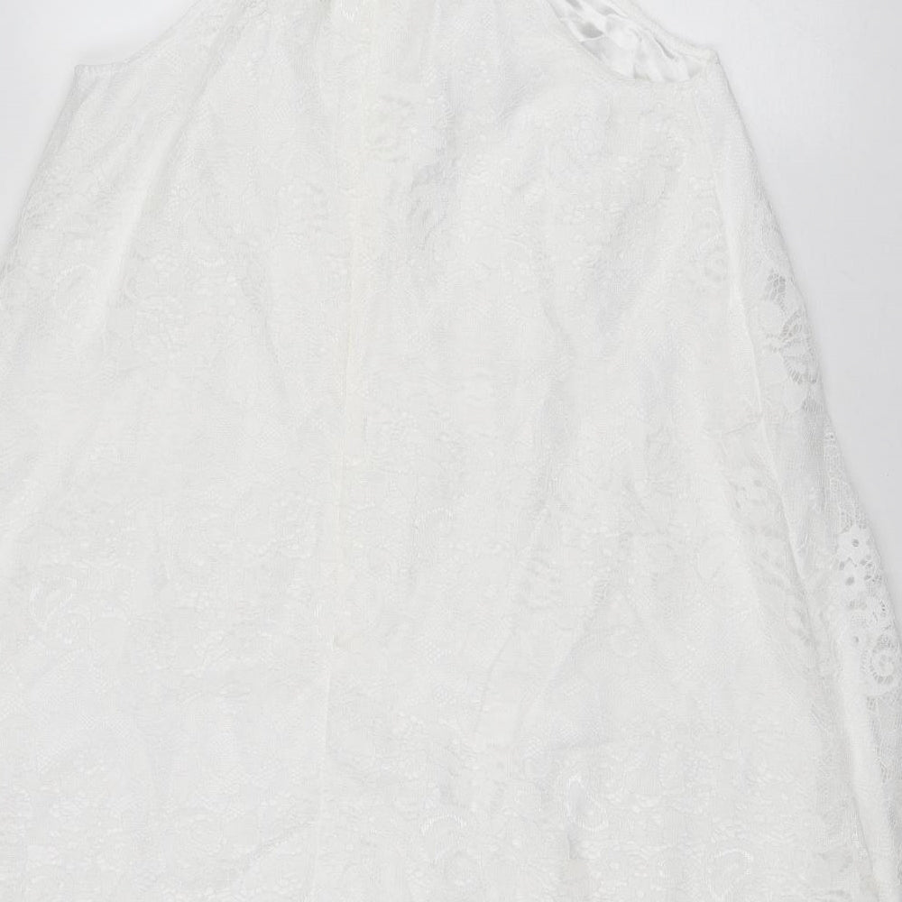 Lipsy Girls White Polyester A-Line Size 13 Years Round Neck Zip