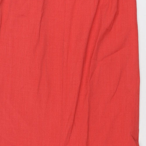 Basler Women's Red Wool Long A-Line Skirt Size 30 in