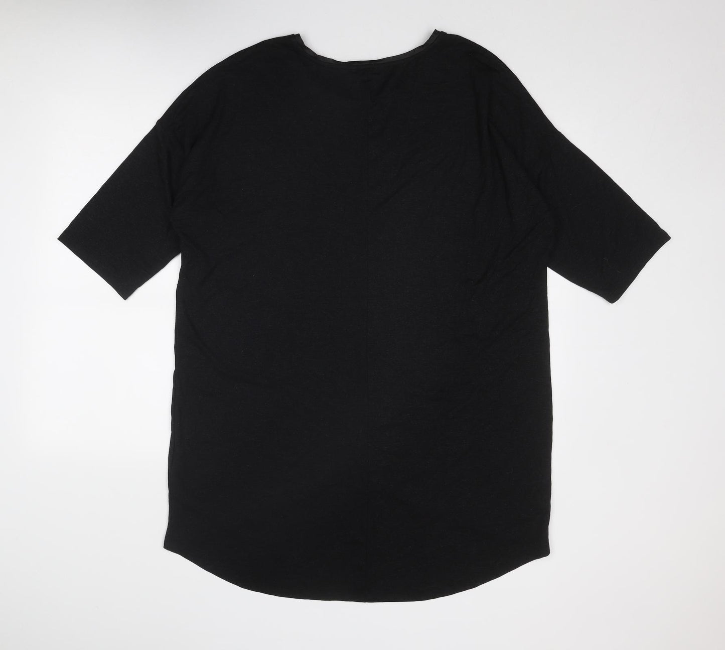 Yours Womens Black Polyester Basic T-Shirt Size 20 Round Neck - Asymmetric Hem