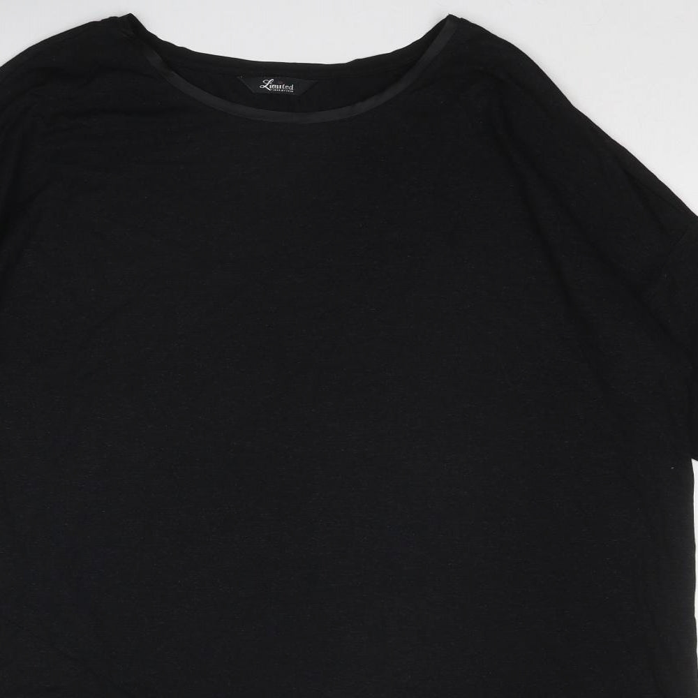 Yours Womens Black Polyester Basic T-Shirt Size 20 Round Neck - Asymmetric Hem