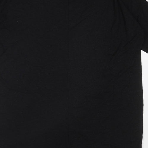 Yours Womens Black Polyester Basic T-Shirt Size 20 Round Neck - Asymmetric Hem